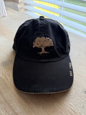 Men’s Black Golf  Cap with Tan Tree Embroidery
